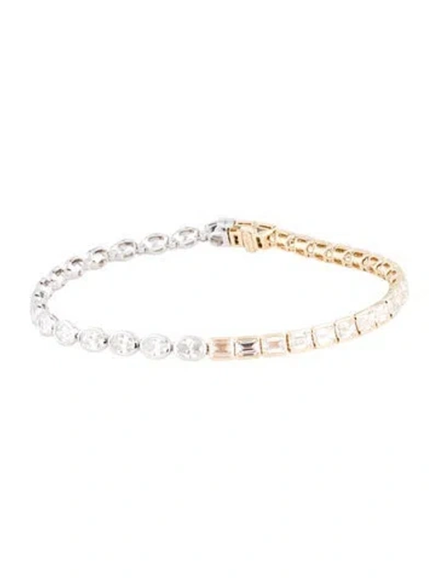 Pre-owned Bracelet 14k 7.77ctw Lab-grown Diamond Station , 7" In Multi