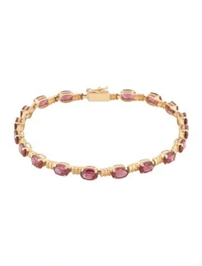 Pre-owned Bracelet 14k 8.28ctw Rhodolite Link , 7.25" In Multi