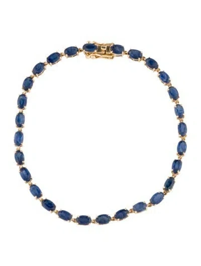 Pre-owned Bracelet 14k 8.92ctw Sapphire Link , 7" In Multi