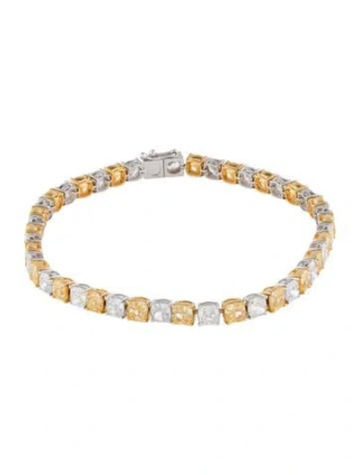 Pre-owned Bracelet 14k 9.79ctw Lab-grown Diamond Tennis , 7" In Multi