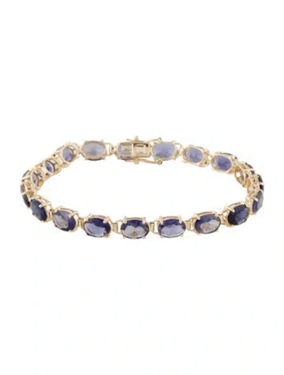 Pre-owned Bracelet 14k 9.84ctw Iolite Link , 6.25" In Multi