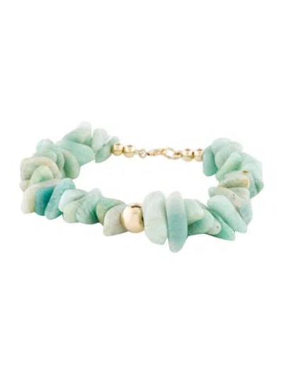 Pre-owned Bracelet 14k Amazonite Bead , 6" In Multi
