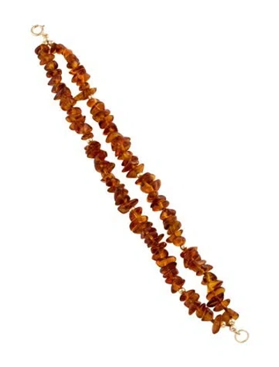 Pre-owned Bracelet 14k Amber Double Strand Bead  In Multi