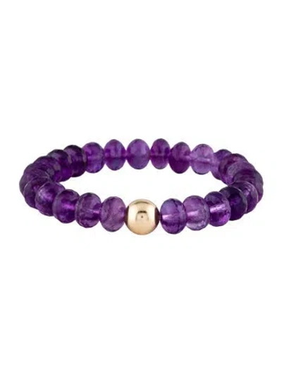 Pre-owned Bracelet 14k Amethyst Bead , 8" In Multi