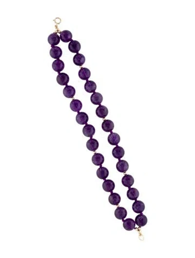Pre-owned Bracelet 14k Amethyst Double Strand Bead , 6.75" In Multi