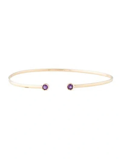 Pre-owned Bracelet 14k Amethyst Flex Bangle , 7" In Multi