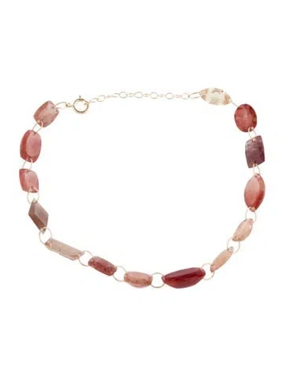 Pre-owned Bracelet 14k Andesine Station Link , 9.5" In Multi