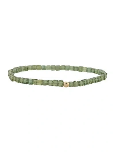 Pre-owned Bracelet 14k Apatite Bead , 6" In Multi
