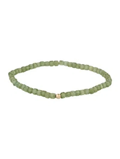 Pre-owned Bracelet 14k Apatite Bead , 6.25" In Multi