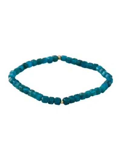 Pre-owned Bracelet 14k Apatite Beaded , 6.5" In Multi