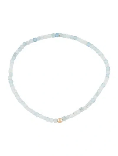 Pre-owned Bracelet 14k Aquamarine Bead , 6.25" In Transparent
