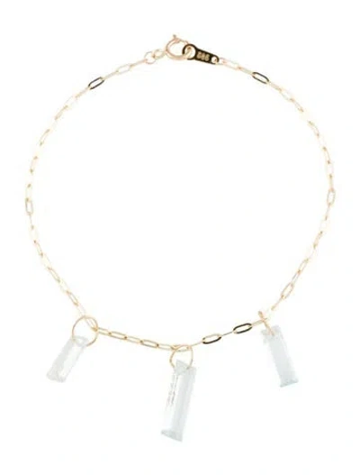 Pre-owned Bracelet 14k Aquamarine Link Necklace, 12.75" In Multi