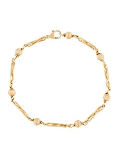 Pre-owned Bracelet 14k Ball & Twist Chain Link , 8" In Multi