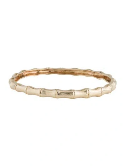 Pre-owned Bracelet 14k Bamboo Bangle, 8.25" In Multi