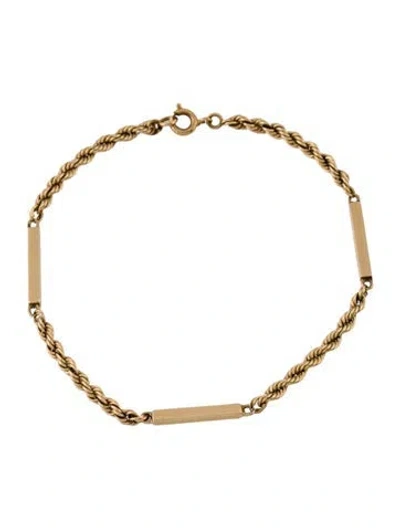 Pre-owned Bracelet 14k Bar Link , 7" In Multi