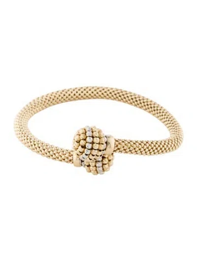 Pre-owned Bracelet 14k Bead Cuff , 7" In Multi