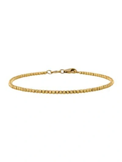 Pre-owned Bracelet 14k Beaded Chain , 7" In Multi