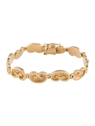Pre-owned Bracelet 14k Bean Shape Link , 6.25" In Multi