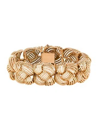 Pre-owned Bracelet 14k Braided Hinge , 6.75" In Multi