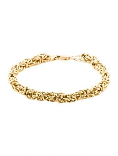 Pre-owned Bracelet 14k Byzantine Link , 7" In Multi