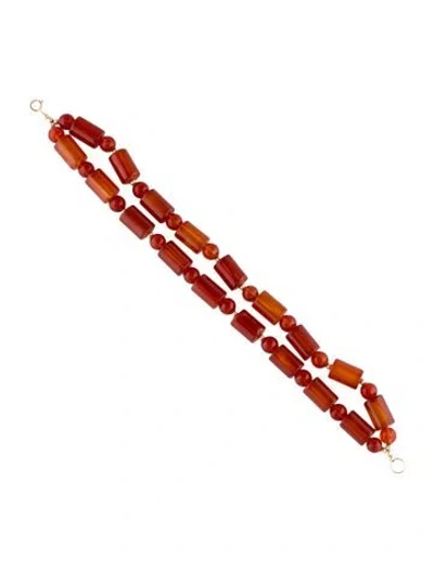 Pre-owned Bracelet 14k Carnelian Bead , 7" In Multi