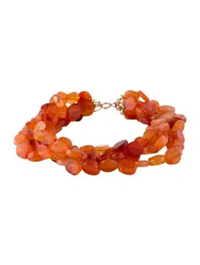 Pre-owned Bracelet 14k Carnelian Beaded Multistrand