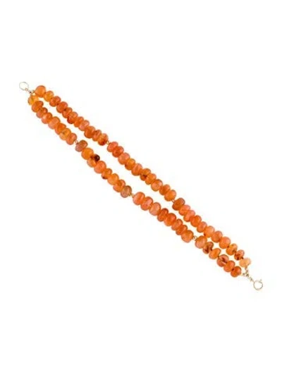Pre-owned Bracelet 14k Carnelian Multistrand Bead , 6.5"