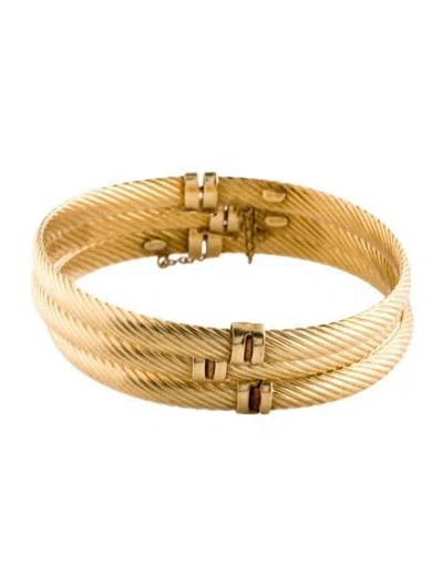 Pre-owned Bracelet 14k Chain Linked Bangle S, 7.75" In Multi