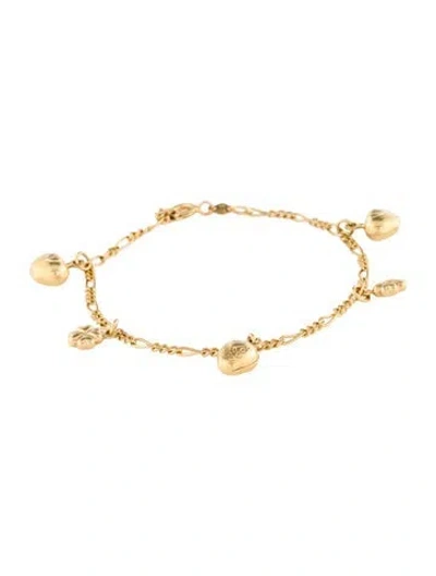 Pre-owned Bracelet 14k Charm , 6.75" In Multi