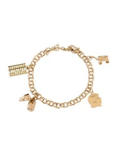 Pre-owned Bracelet 14k Charm , 7" In Multi
