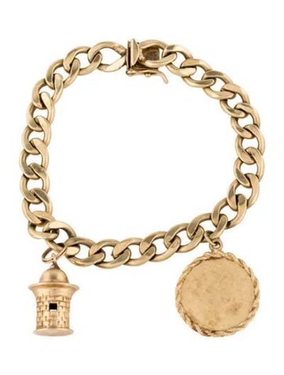 Pre-owned Bracelet 14k Charm Link , 7.25" In Multi