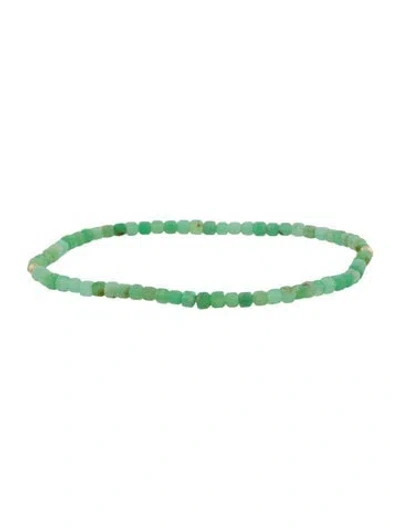 Pre-owned Bracelet 14k Chrysoprase Bead , 5.75" In Transparent