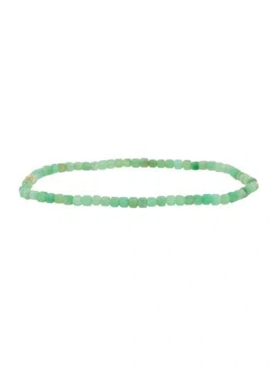 Pre-owned Bracelet 14k Chrysoprase Bead , 6.25" In Multi