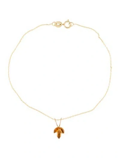 Pre-owned Bracelet 14k Citrine Charm , 7" In Multi