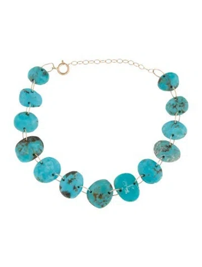 Pre-owned Bracelet 14k Composite Turquoise , 8.25" In Multi