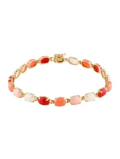 Pre-owned Bracelet 14k Coral Station , 7"