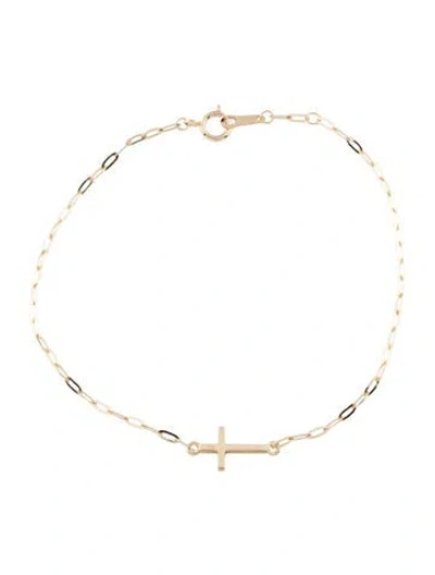 Pre-owned Bracelet 14k Cross Charm , 12.75" In Multi