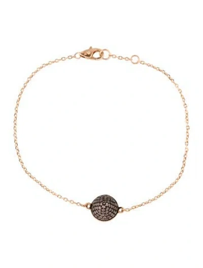 Pre-owned Bracelet 14k Crystal Charm , 7" In Brown