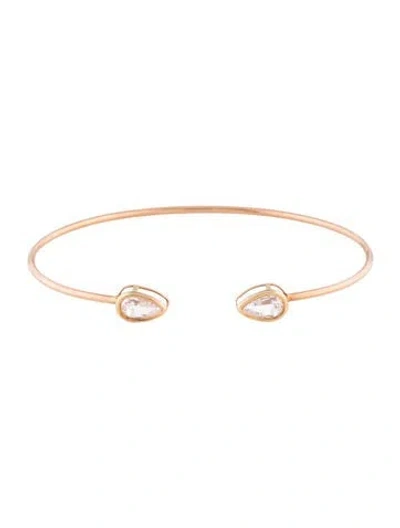 Pre-owned Bracelet 14k Cubic Zirconia Cuff , 6.75" In Multi