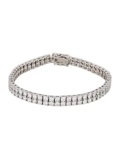 Pre-owned Bracelet 14k Cubic Zirconia Link , 7" In Multi