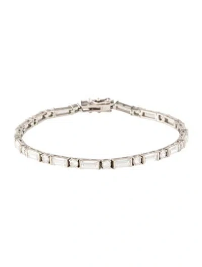 Pre-owned Bracelet 14k Cubic Zirconia Tennis , 7" In Transparent
