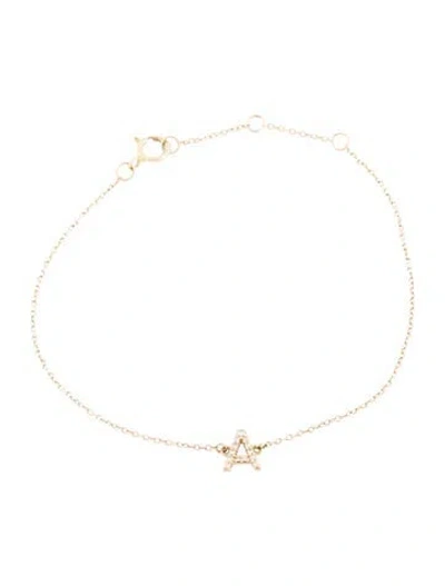 Pre-owned Bracelet 14k Diamond 'a' Station , 7.25" In Multi