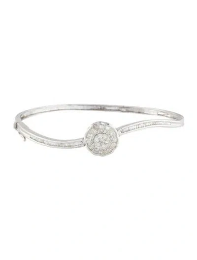 Pre-owned Bracelet 14k Diamond Bangle, 7" In Multi