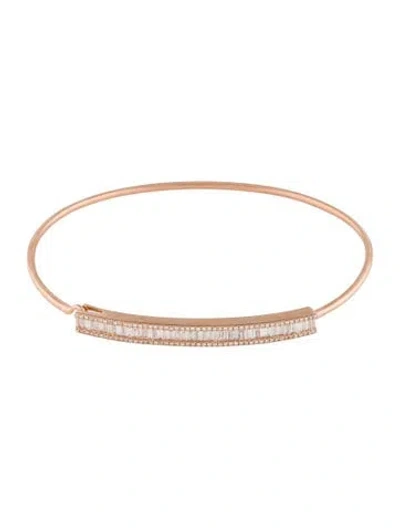 Pre-owned Bracelet 14k Diamond Bangle , 6.25" In Multi