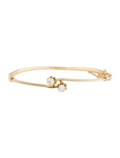 Pre-owned Bracelet 14k Diamond Bangle , 6.25" In Multi