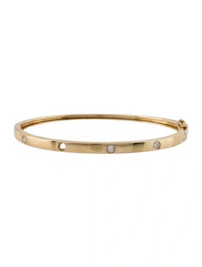 Pre-owned Bracelet 14k Diamond Bangle , 6.25" In Multi
