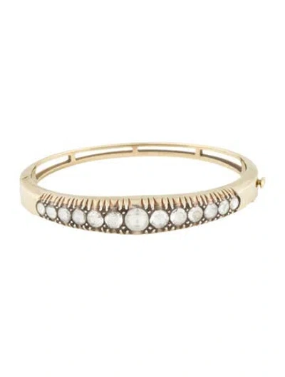 Pre-owned Bracelet 14k Diamond Bangle , 6.5" In Multi