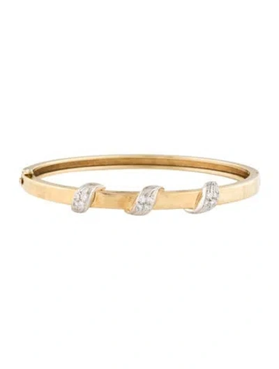Pre-owned Bracelet 14k Diamond Bangle , 6.5" In Multi