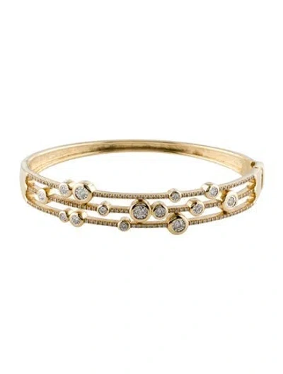 Pre-owned Bracelet 14k Diamond Bangle , 6.5" In Multi