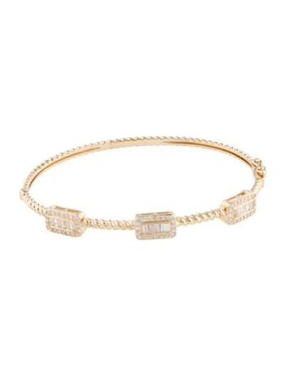 Pre-owned Bracelet 14k Diamond Bangle , 6.75" In Multi